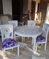 Kursi makan salinan jok duco putih